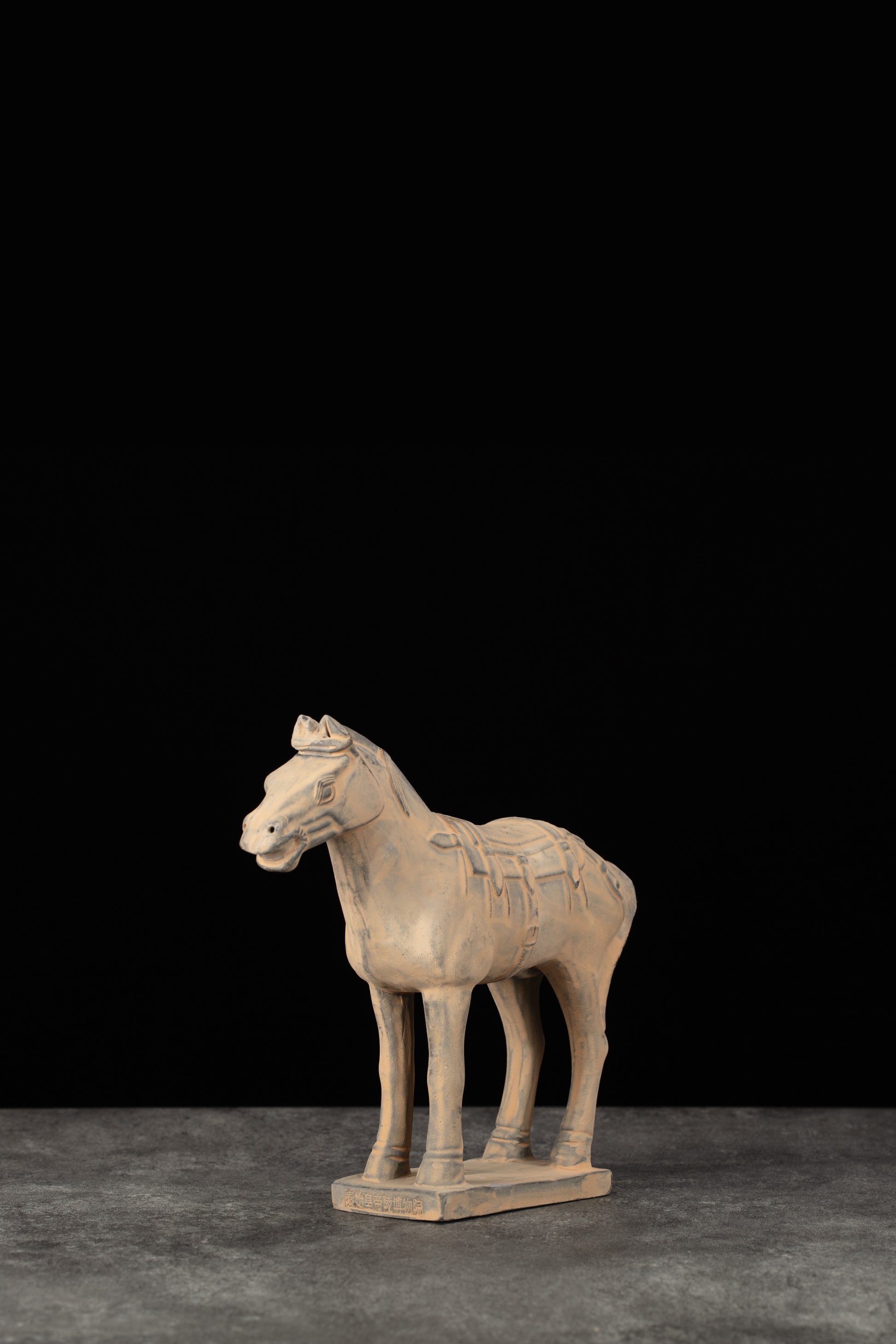 20CM Horse - CLAYARMY -Profile shot emphasizing the majestic posture and proportions of our 20CM Clayarmy Terracotta Horse.