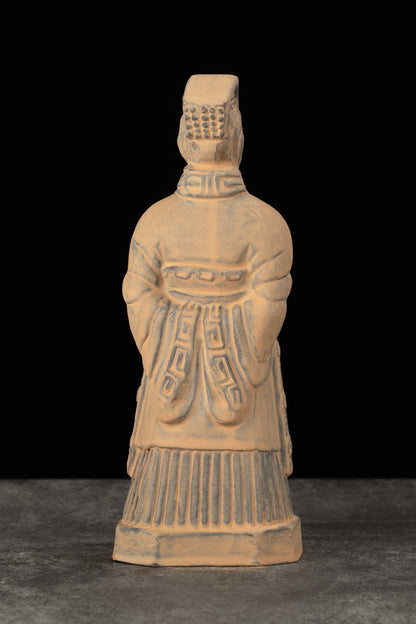 20CM Emperor - CLAYARMY -Back view of Clayarmy's 20CM Emperor Qin Terracotta Warrior, showcasing the detailed craftsmanship of the armor.