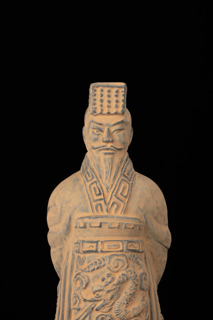 20CM Emperor - CLAYARMY -Dynamic front view of Clayarmy's 20CM Emperor Qin Terracotta Warrior, capturing the essence of ancient Chinese craftsmanship.