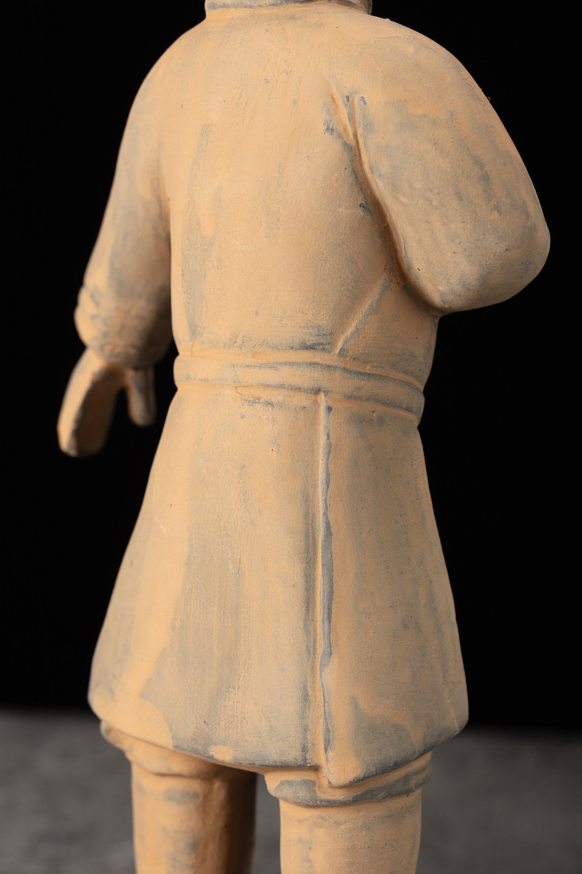 25CM Standing Archer - CLAYARMY-Side-angle view accentuating the craftsmanship of the 25CM Terracotta Army Standing Archer, showcasing historical accuracy and attention to detail.