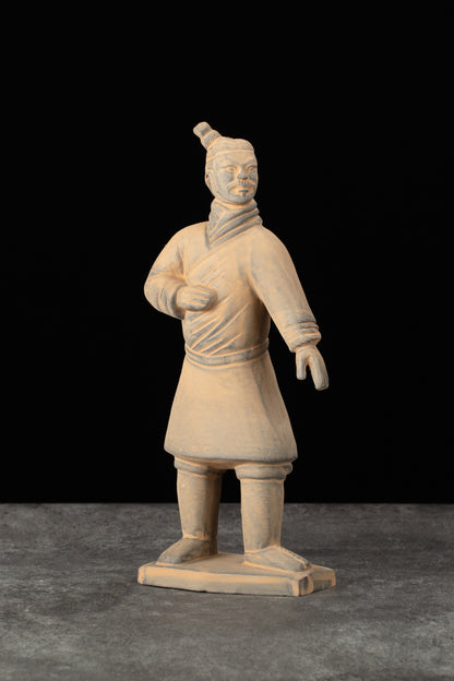 25CM Standing Archer - CLAYARMY-Artistic side profile of the 25CM Standing Archer replica, showcasing its distinctive bun, battle robe, and short boots.