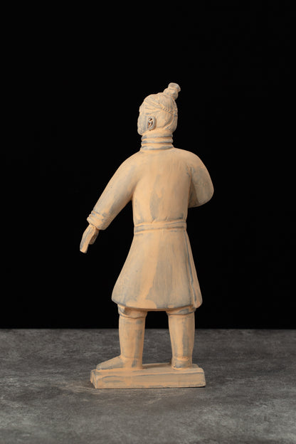 25CM Standing Archer - CLAYARMY-Graceful rear perspective of the 25CM Terracotta Army Standing Archer, capturing a dynamic pose and intricate sculpted features.