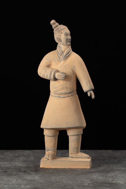 35CM Standing Archer - CLAYARMY-Detailed front view of the 35CM Terracotta Army Standing Archer, showcasing lifelike pose and accurate modeling.