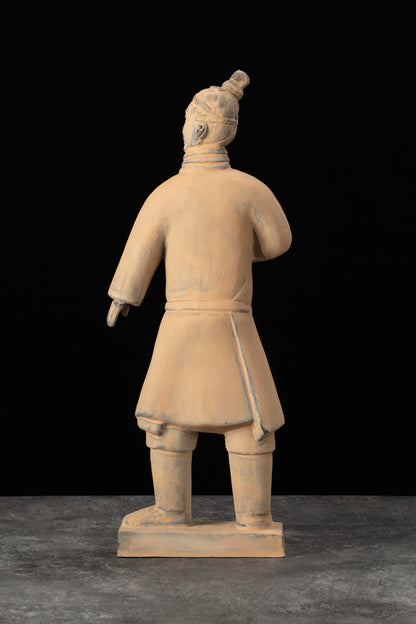 35CM Standing Archer - CLAYARMY-Striking rear perspective of the 35CM Terracotta Army Standing Archer, capturing a dynamic pose and intricate sculpted features.