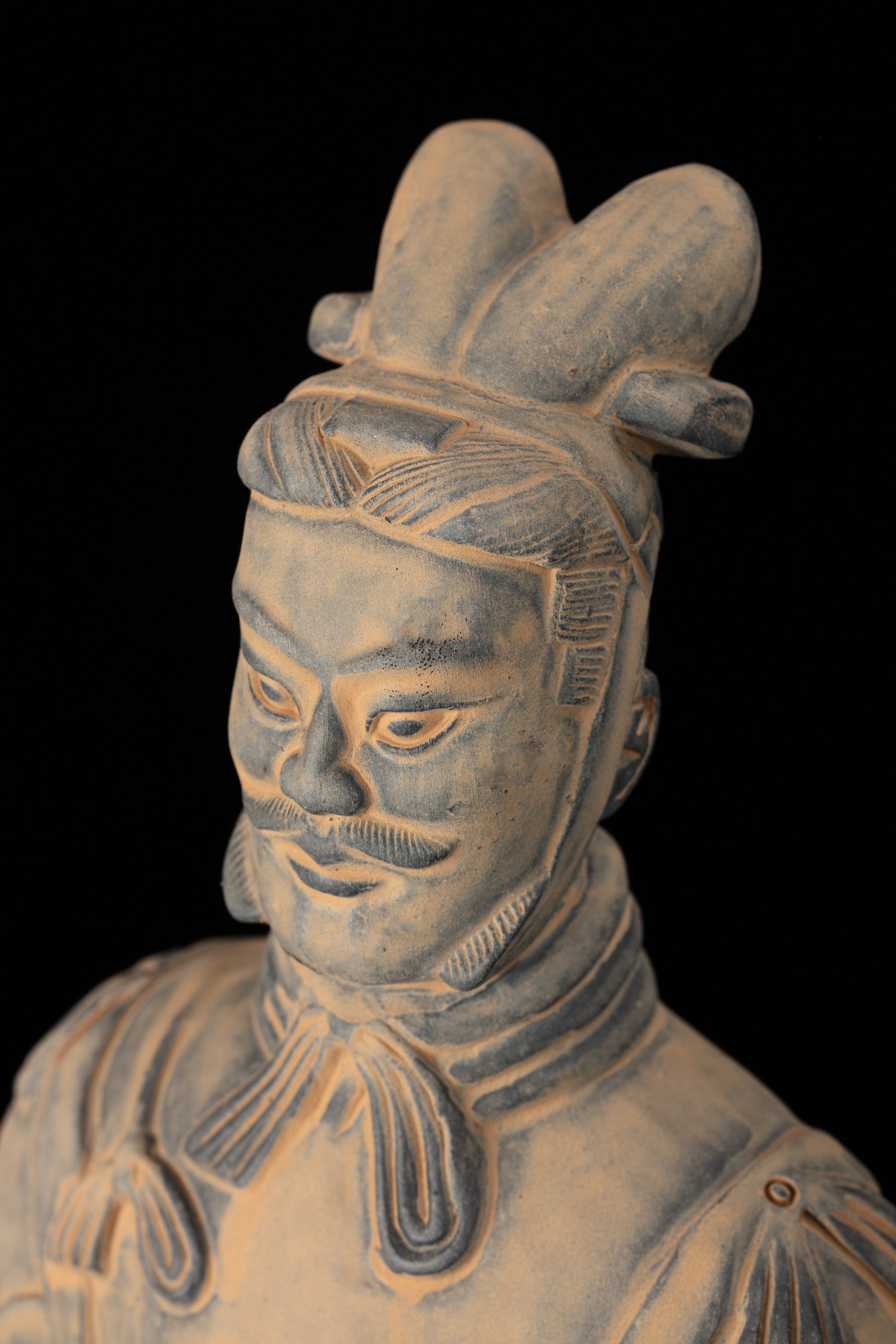 35CM General - CLAYARMY-Focused Wisdom: Close-up of the 35CM General's face, showcasing focused sculpting that communicates the wisdom and determination of a seasoned leader.