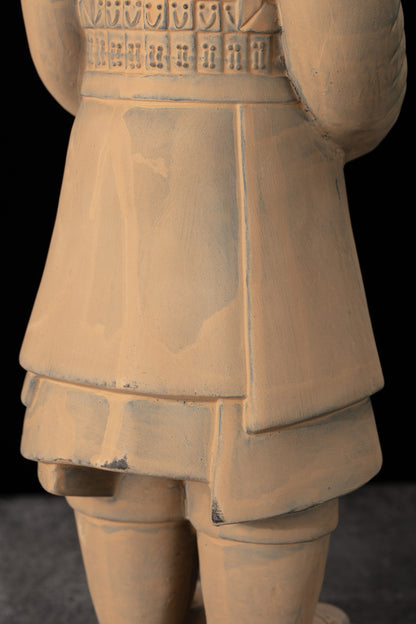 45CM General - CLAYARMY-Meticulous Facial Sculpting: Frontal perspective of the 45CM Terracotta Army General, highlighting meticulous detailing in the sculpting of facial features and armor.