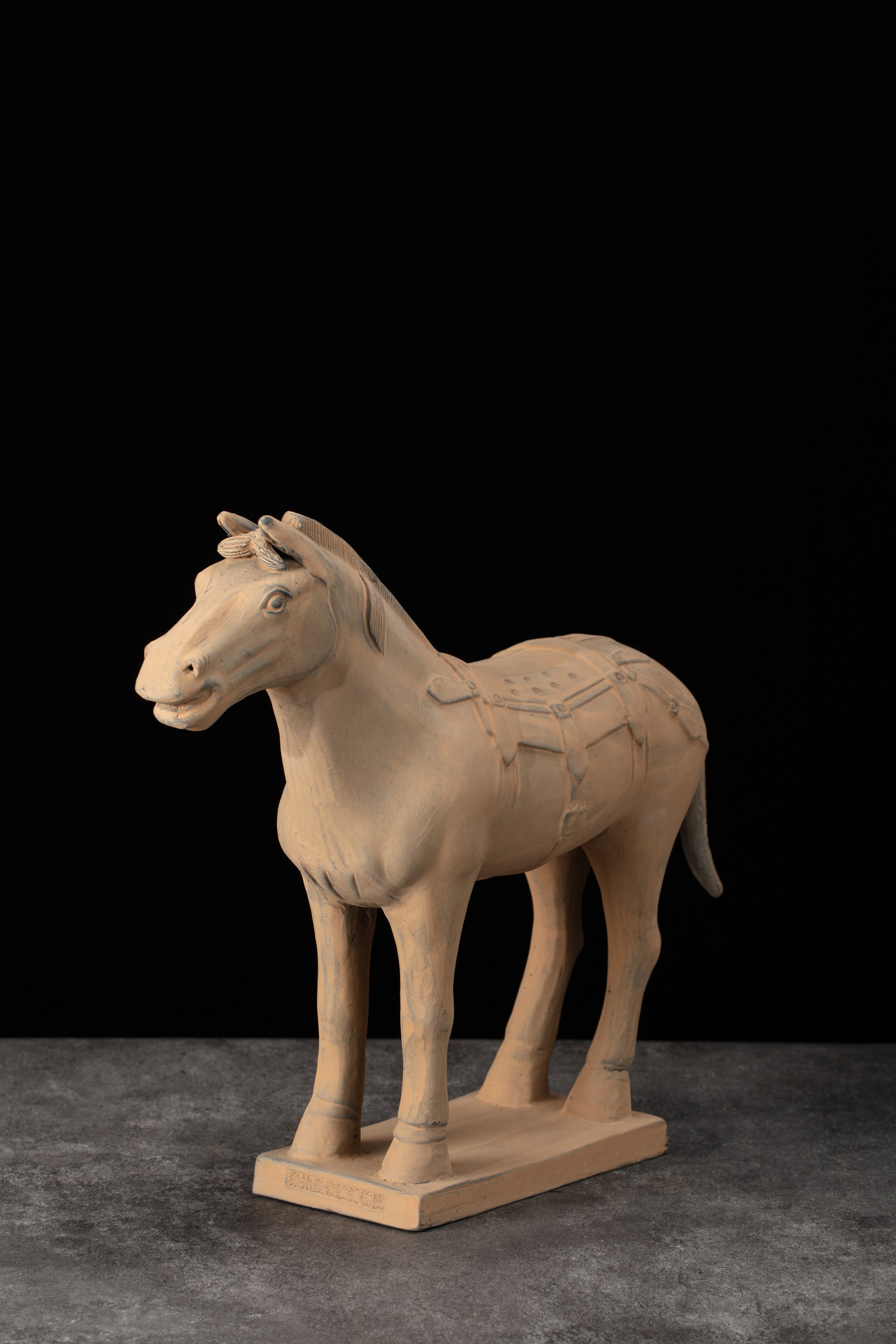 45CM Horse - CLAYARMY -Dynamic angle highlighting the powerful build and commanding presence of our 45CM Clayarmy Terracotta Horse.