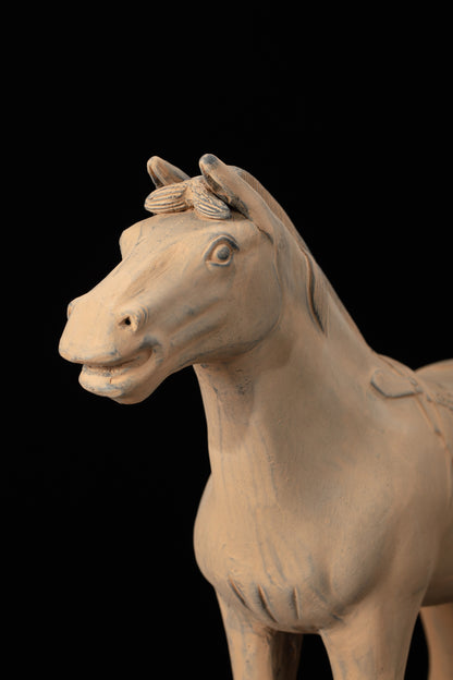 45CM Horse - CLAYARMY -Detailed close-up showcasing the expressive features and intricate detailing of our 45CM Clayarmy Terracotta Horse.