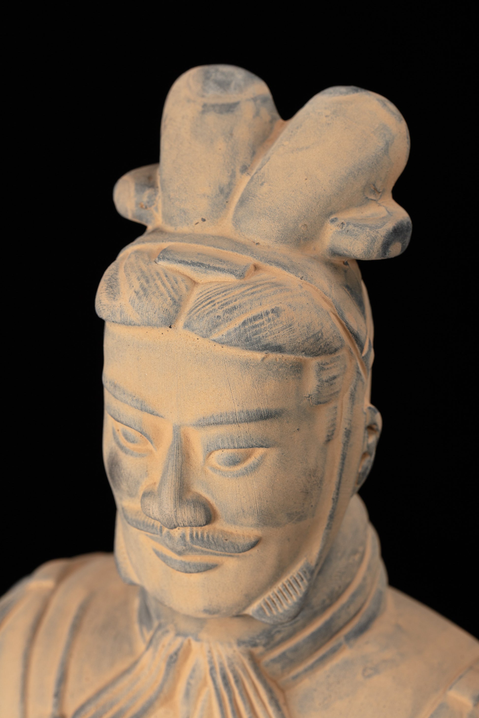 55CM General - CLAYARMY-Focused Leadership: Close-up of the 55CM General's face, showcasing focused sculpting that communicates the wisdom and determination of a seasoned leader.