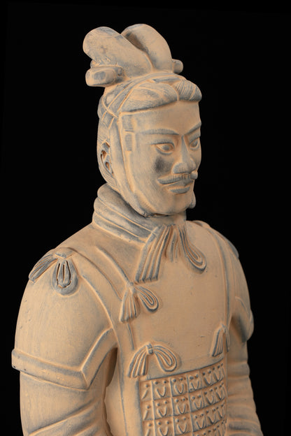 55CM General - CLAYARMY-Strategic Leadership Gaze: Close-up of the 55CM General's face, capturing a strategic leadership gaze and expressive facial features that define the figurine's character.