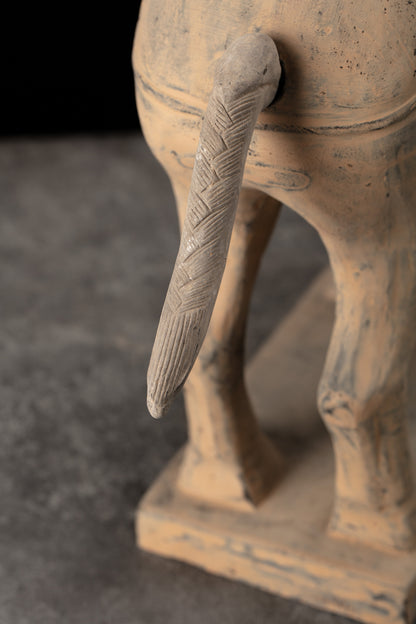 55CM Horse - CLAYARMY -Close-up of the meticulously sculpted tail and mane, adding authenticity to our 55CM Clayarmy Terracotta Horse.