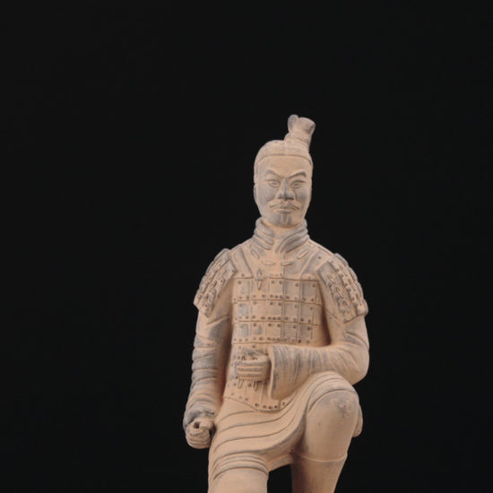 360-Degree View: Explore the 35CM Kneeling Archer figurine from every angle, showcasing its unique pose, detailed features, and hand-painted artistry.