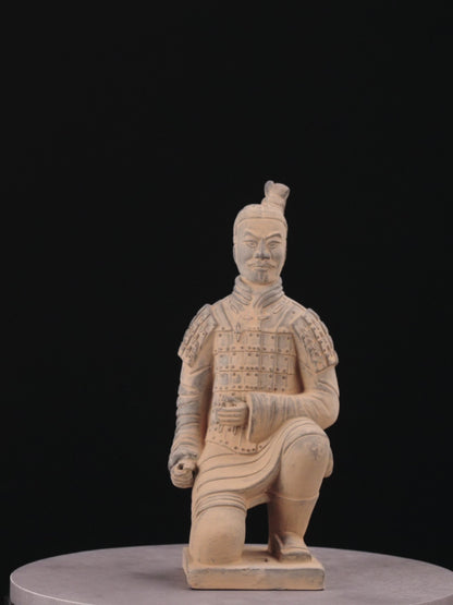 360-Degree View: Explore the 35CM Kneeling Archer figurine from every angle, showcasing its unique pose, detailed features, and hand-painted artistry.